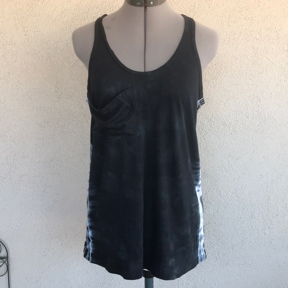 Hard Tail Tops - Hard tail blk blue tie-dye tank top small